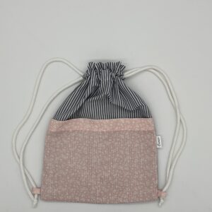 Bolsa Multiusos con Patrón Estriado Azul Oscuro y Floral