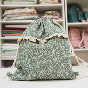 Bolsa MULTIUSOS Estampado floral en verde musgo y beige